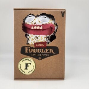 Zuru Fuggler Funny Ugly Monster Gold Fuggler White Gold Leopard Print Plush New